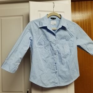 👙Fibres vintage Y2K button up collared/quarter length sleeved stretch sh